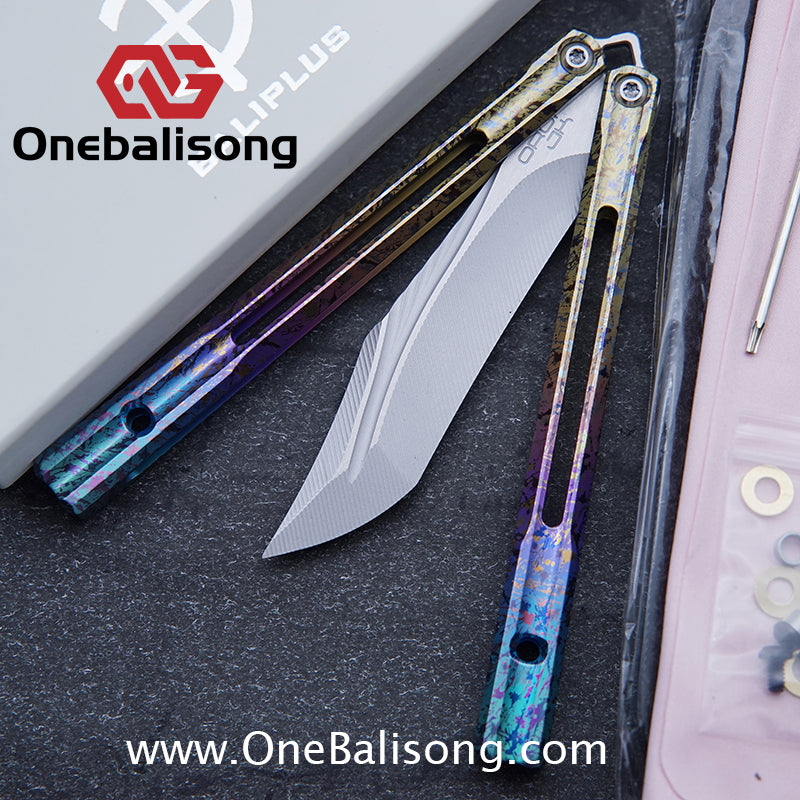 Baliplus Orca V2 Balisong Clone Flying Butterfly Clone Titanium Alloy Handle Stainless Steel Blade