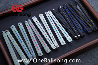 Fixedstarknife Shinyou Original Balisong TC4 Titanium Lining+G10 Patch Handle 440C Stainless Steel Blade