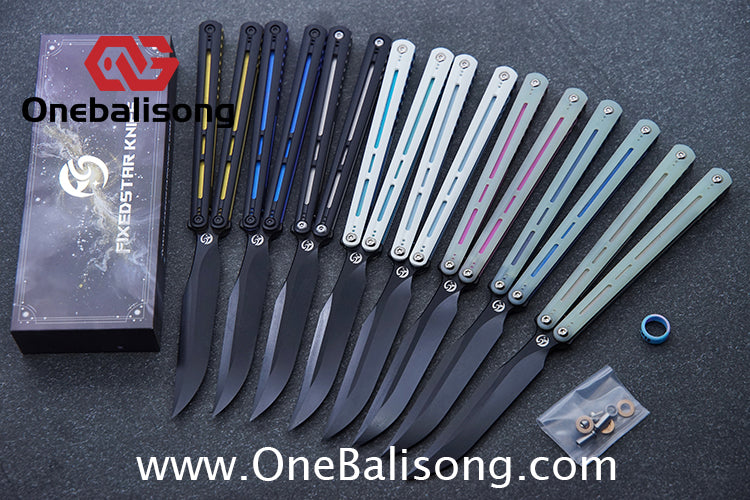Fixedstarknife Shinyou Original Balisong TC4 Titanium Lining+G10 Patch Handle 440C Stainless Steel Blade