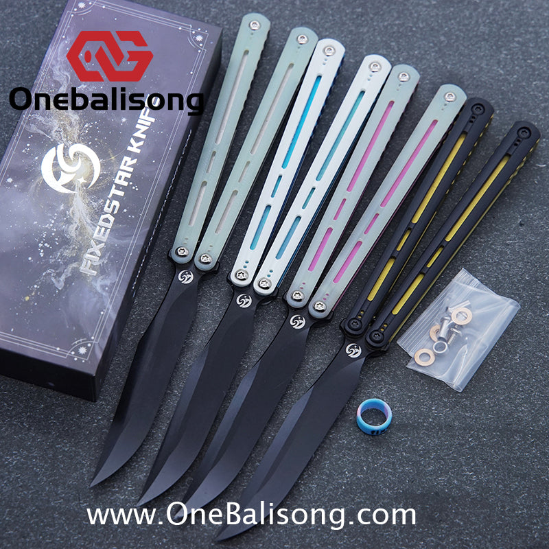 Fixedstarknife Shinyou Original Balisong TC4 Titanium Lining+G10 Patch Handle 440C Stainless Steel Blade