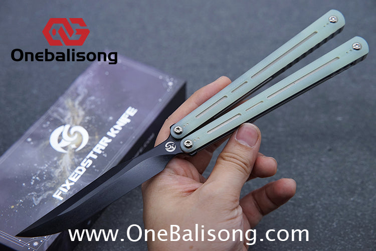 Fixedstarknife Shinyou Original Balisong TC4 Titanium Lining+G10 Patch Handle 440C Stainless Steel Blade