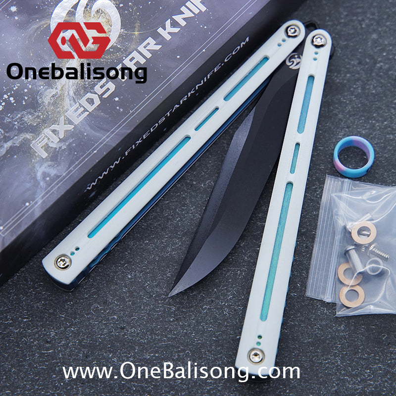 Fixedstarknife Shinyou Original Balisong TC4 Titanium Lining+G10 Patch Handle 440C Stainless Steel Blade