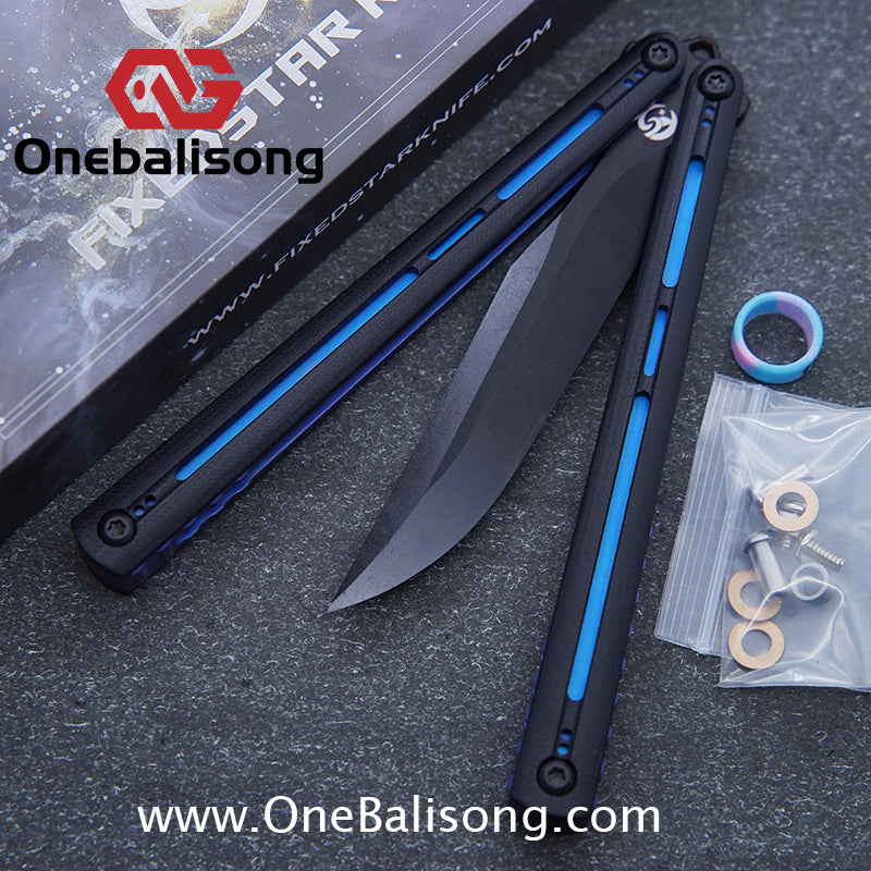 Fixedstarknife Shinyou Original Balisong TC4 Titanium Lining+G10 Patch Handle 440C Stainless Steel Blade