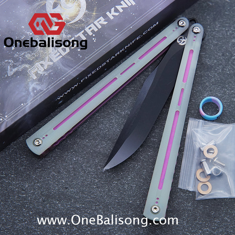Fixedstarknife Shinyou Original Balisong TC4 Titanium Lining+G10 Patch Handle 440C Stainless Steel Blade
