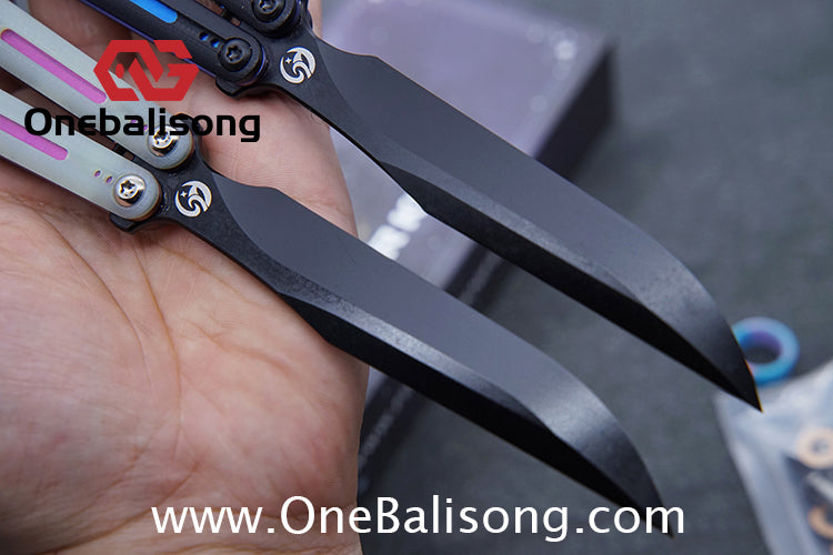 Fixedstarknife Shinyou Original Balisong TC4 Titanium Lining+G10 Patch Handle 440C Stainless Steel Blade