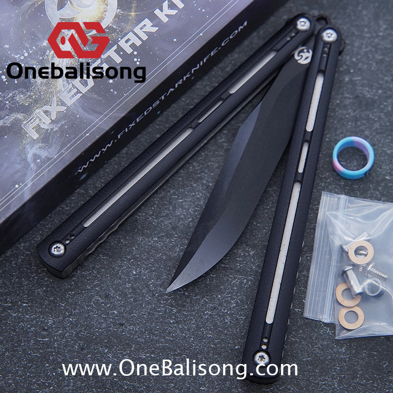 Fixedstarknife Shinyou Original Balisong TC4 Titanium Lining+G10 Patch Handle 440C Stainless Steel Blade