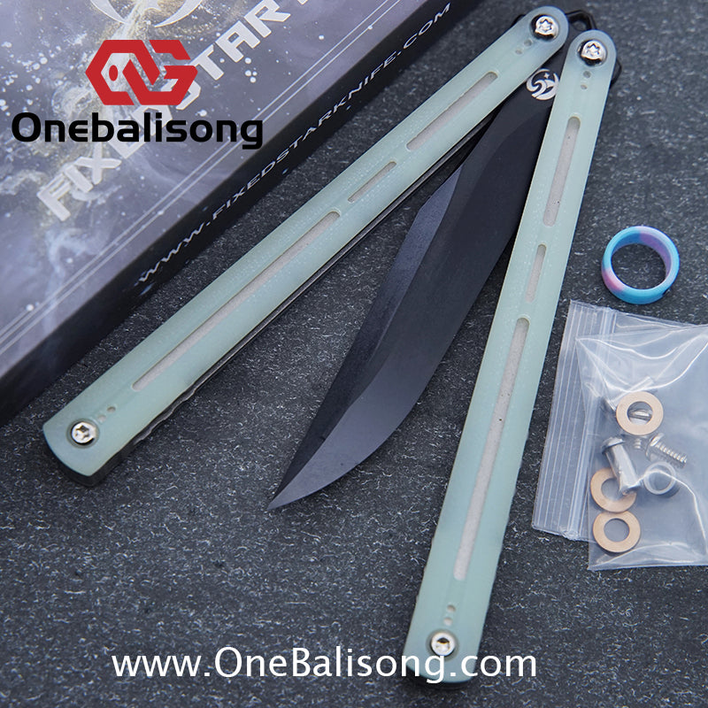 Fixedstarknife Shinyou Original Balisong TC4 Titanium Lining+G10 Patch Handle 440C Stainless Steel Blade