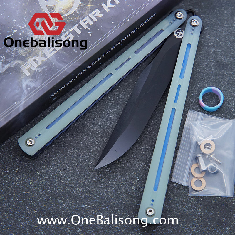 Fixedstarknife Shinyou Original Balisong TC4 Titanium Lining+G10 Patch Handle 440C Stainless Steel Blade