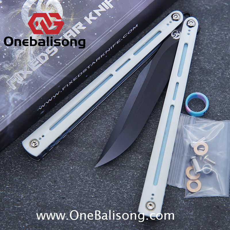 Fixedstarknife Shinyou Original Balisong TC4 Titanium Lining+G10 Patch Handle 440C Stainless Steel Blade
