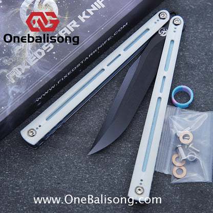 Fixedstarknife Shinyou Original Balisong TC4 Titanium Lining+G10 Patch Handle 440C Stainless Steel Blade