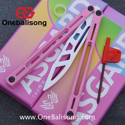 Asgard Steel Cygnus Balisong ABS Patch/Coating/Stainless Steel Handle Stainless Steel Blade Bushings