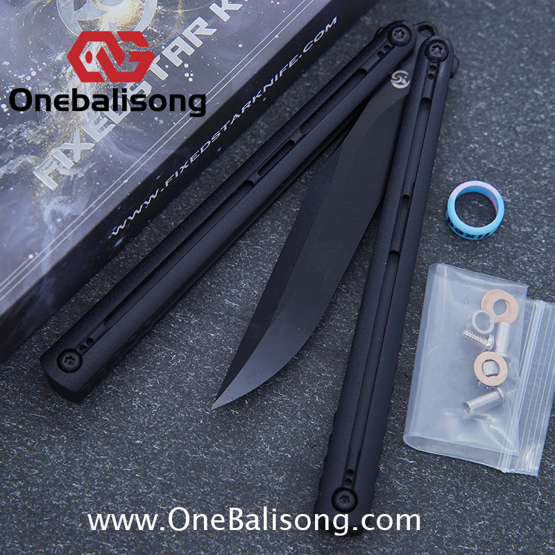 Fixedstarknife Shinyou Original Balisong TC4 Titanium Lining+G10 Patch Handle 440C Stainless Steel Blade