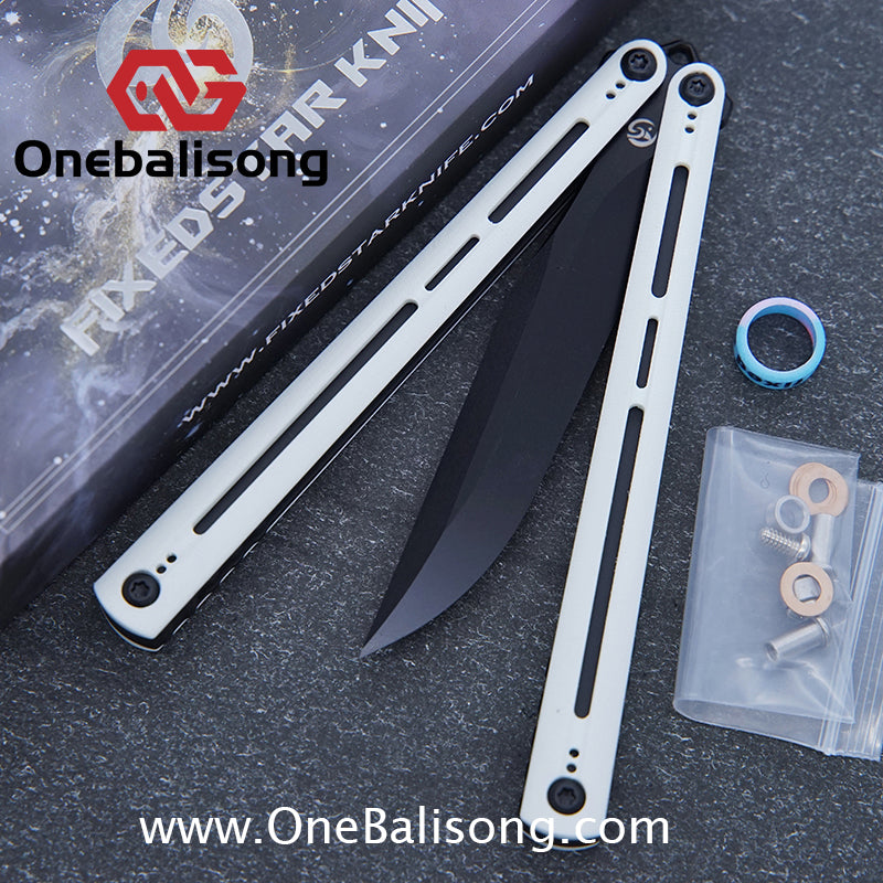 Fixedstarknife Shinyou Original Balisong TC4 Titanium Lining+G10 Patch Handle 440C Stainless Steel Blade