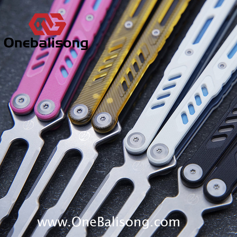 Maxace Banshee Balisong G10/PEI Patch Handle 10Cr15CoMoV Stone Washing Blade Bushing