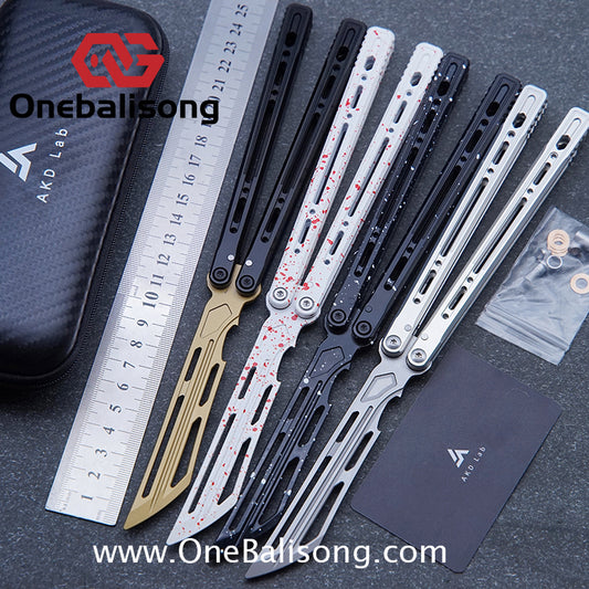 AKD Elysian Balisong 7075 Aluminum Alloy Handle 14Cr28Mov Stainless Steel Blade Bushings