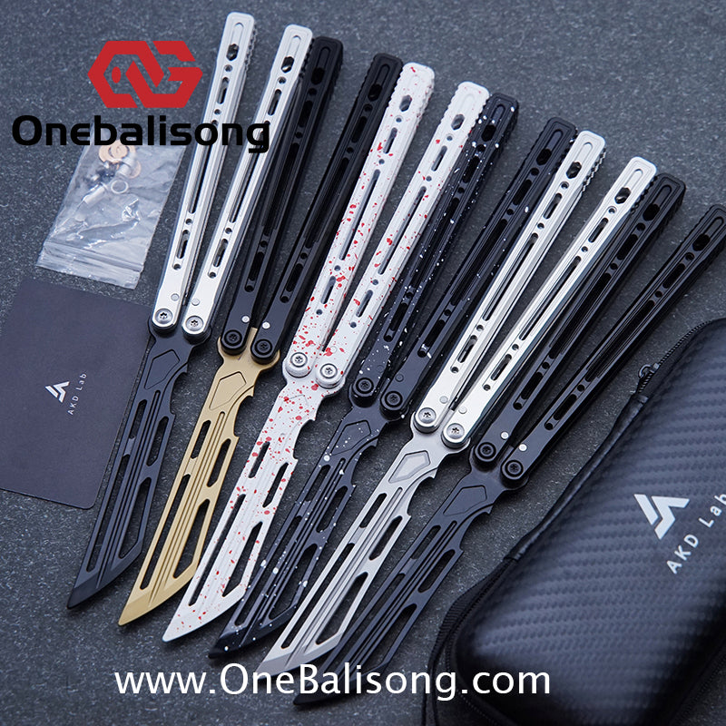 AKD Elysian Balisong 7075 Aluminum Alloy Handle 14Cr28Mov Stainless Steel Blade Bushings