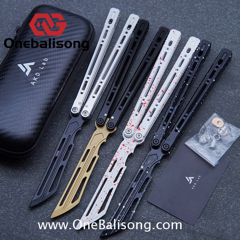 AKD Elysian Balisong 7075 Aluminum Alloy Handle 14Cr28Mov Stainless Steel Blade Bushings