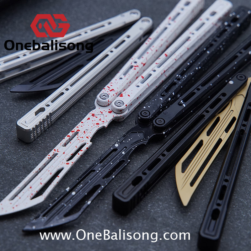 AKD Elysian Balisong 7075 Aluminum Alloy Handle 14Cr28Mov Stainless Steel Blade Bushings