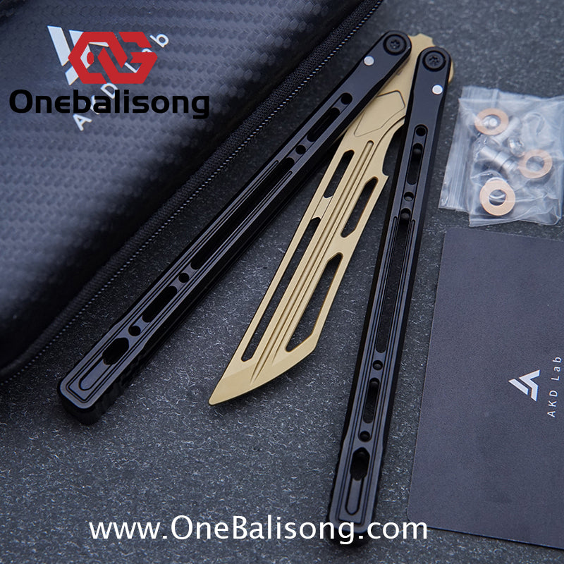 AKD Elysian Balisong 7075 Aluminum Alloy Handle 14Cr28Mov Stainless Steel Blade Bushings