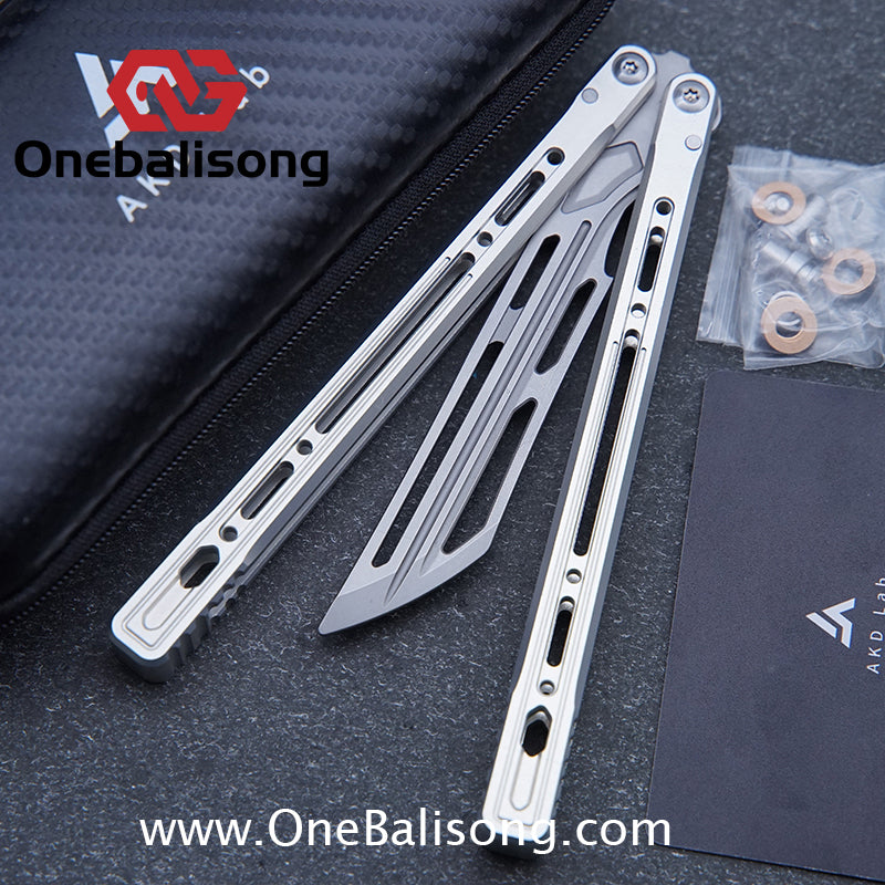 AKD Elysian Balisong 7075 Aluminum Alloy Handle 14Cr28Mov Stainless Steel Blade Bushings