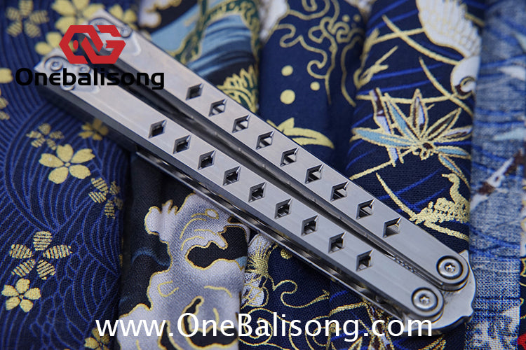 Blue River Konohishi Clone Balisong Titanium Alloy Handle Stainless Steel Blade Bushing