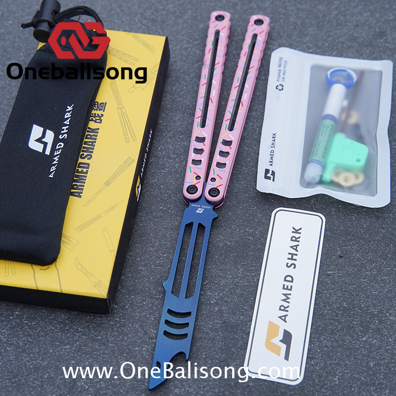 ARMED SHARK Steel Madko Balisong Clone 3cr13 Stainless Steel Handle Stainless Steel Blade Bushings