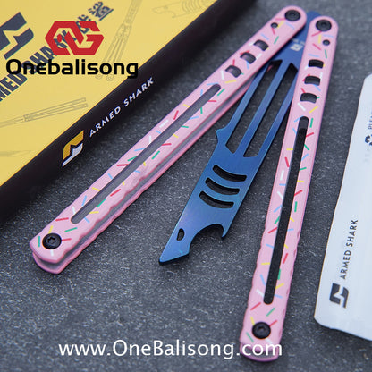 ARMED SHARK Steel Madko Balisong Clone 3cr13 Stainless Steel Handle Stainless Steel Blade Bushings