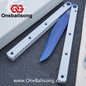 Baliplus Kraken Balisong Glossy clone Tanto/Bowie/Weekawk  live/Fake Blade Channel 7075 Aluminum Glossy Handle Bushings 9cr18