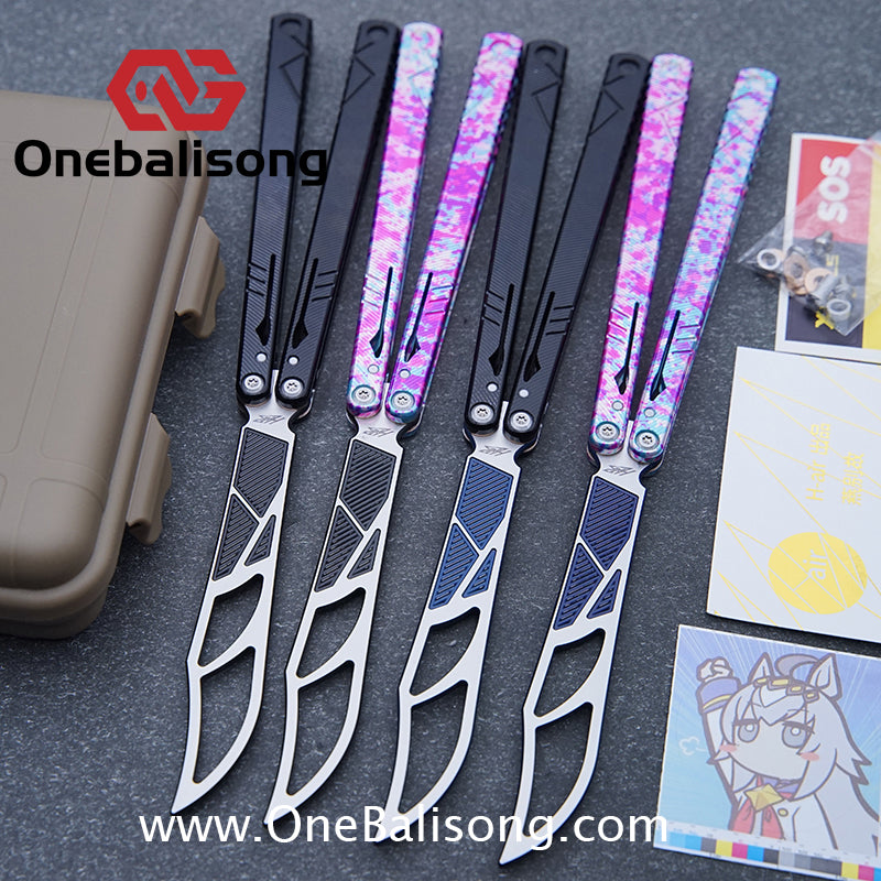 H-air YanBieGu V2 Balisong Seven Series Aluminum Alloy Handle Stainless Steel Blade Bushings