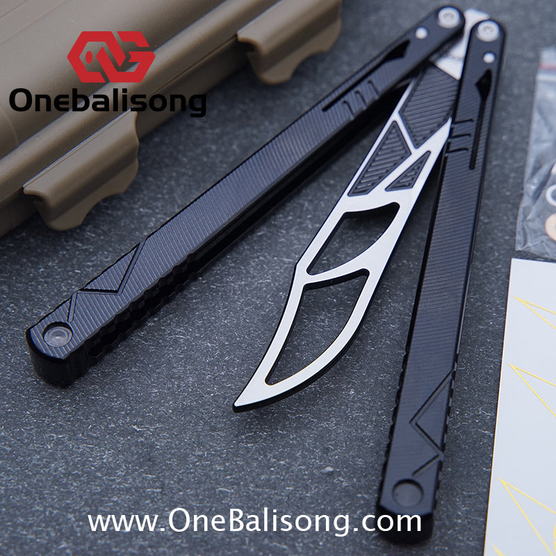 H-air YanBieGu V2 Balisong Seven Series Aluminum Alloy Handle Stainless Steel Blade Bushings