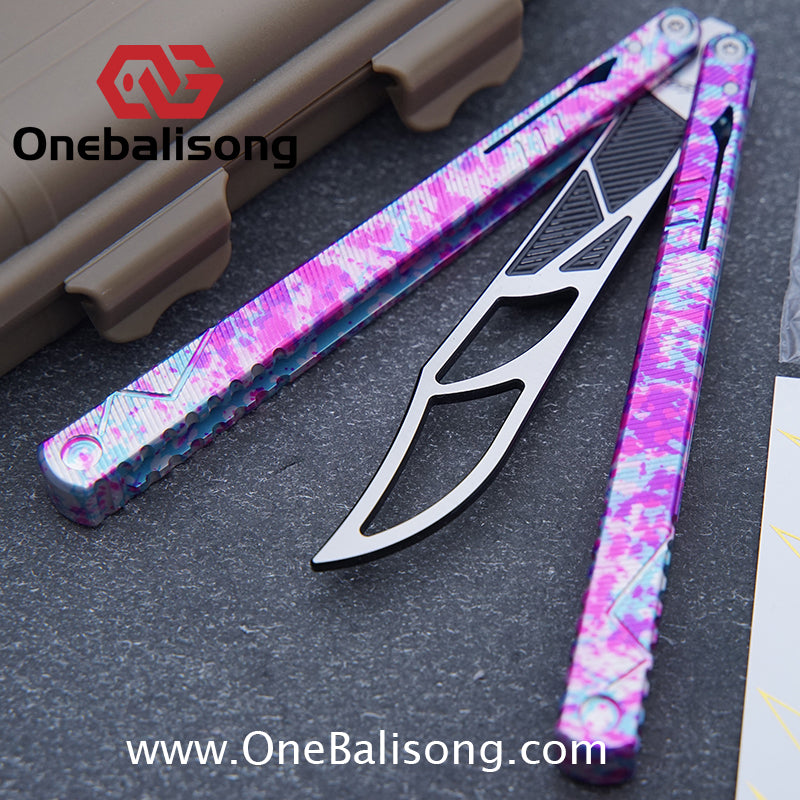 H-air YanBieGu V2 Balisong Seven Series Aluminum Alloy Handle Stainless Steel Blade Bushings