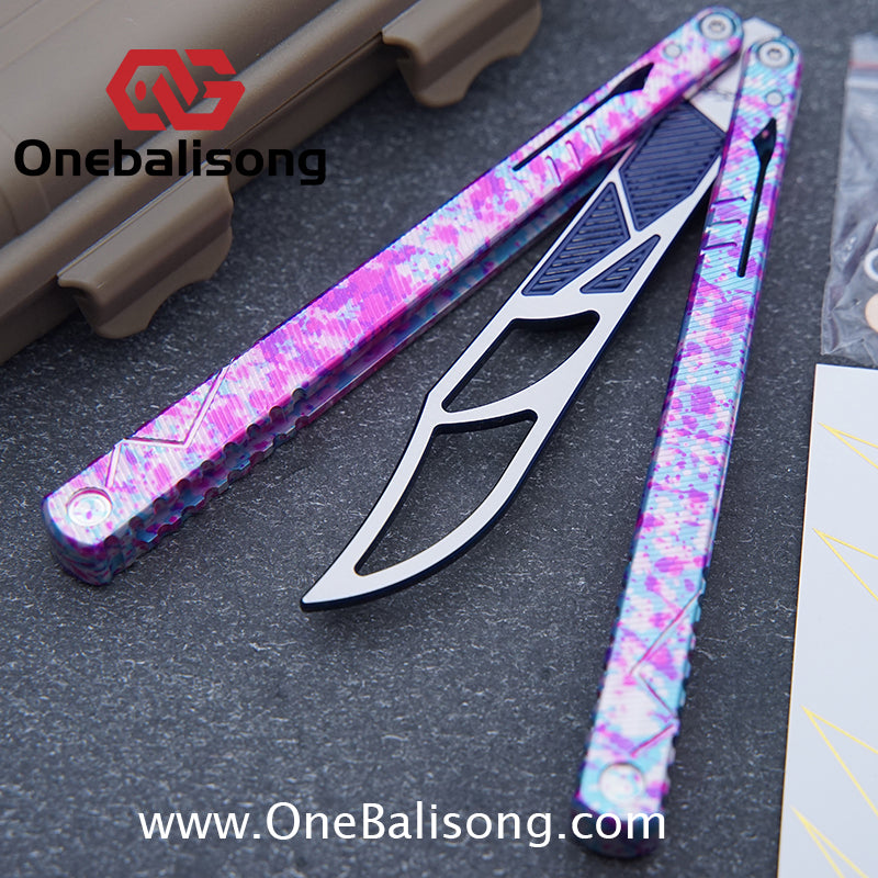 H-air YanBieGu V2 Balisong Seven Series Aluminum Alloy Handle Stainless Steel Blade Bushings