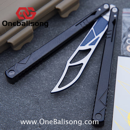 H-air YanBieGu V2 Balisong Seven Series Aluminum Alloy Handle Stainless Steel Blade Bushings