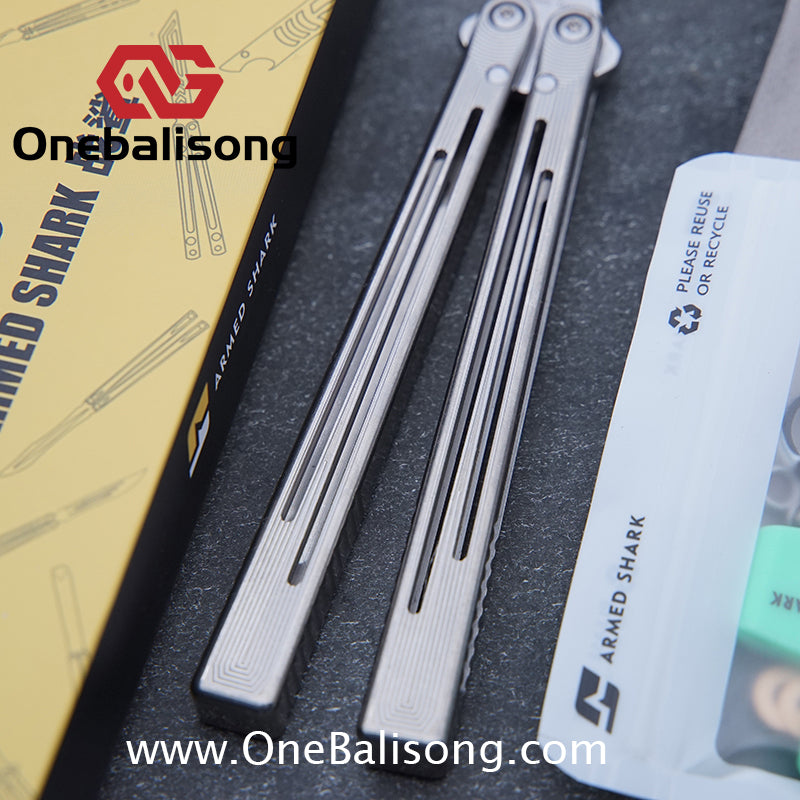 ARMED SHARK Titanium REP SE Balisong Clone TC4 Titanium Alloy Handle 5CR15 Stainless Steel Blade
