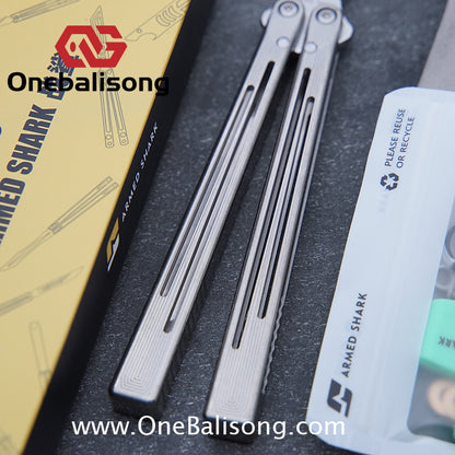 ARMED SHARK Titanium REP SE Balisong Clone TC4 Titanium Alloy Handle 5CR15 Stainless Steel Blade