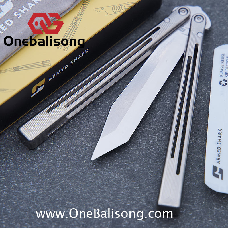 ARMED SHARK Titanium REP SE Balisong Clone TC4 Titanium Alloy Handle 5CR15 Stainless Steel Blade