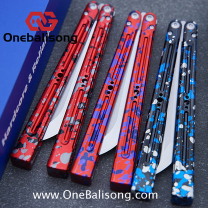 HR Killer Balisong  Seven series aluminum Handle 14c28n/vg10 Blade integrated+traditional shaft sleeve