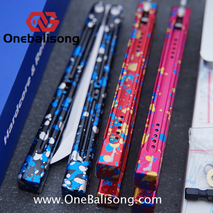 HR Killer Balisong  Seven series aluminum Handle 14c28n/vg10 Blade integrated+traditional shaft sleeve