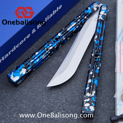 HR Killer Balisong  Seven series aluminum Handle 14c28n/vg10 Blade integrated+traditional shaft sleeve