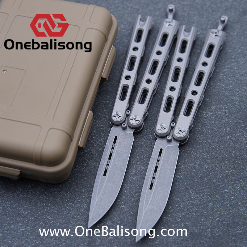 Mini Roar 82 Balisong Titanium Alloy Handle M390/MAGNACUT Stainless Steel Blade integrated Structure