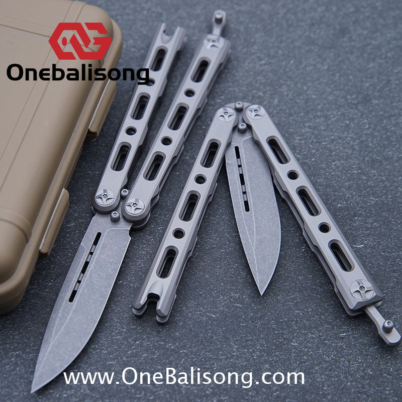 Mini Roar 82 Balisong Titanium Alloy Handle M390/MAGNACUT Stainless Steel Blade integrated Structure