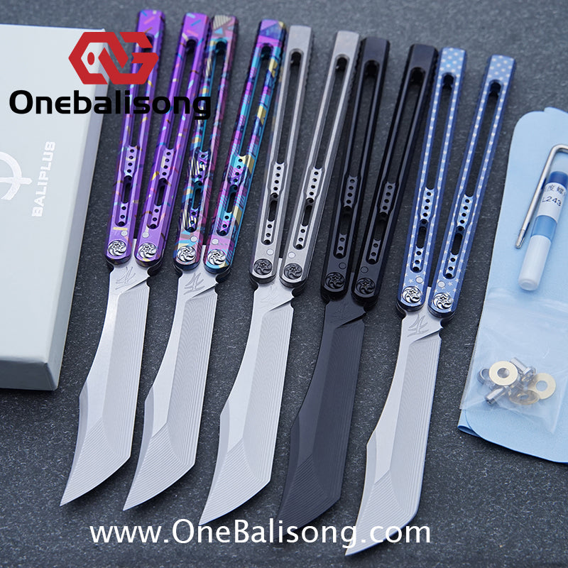 Baliplus Medusa Clone Balisong TC4 Titanium Alloy Handle VG10 Stainless Steel Blade Bushing
