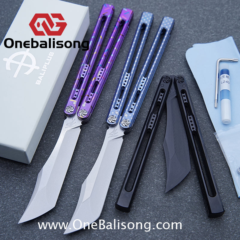 Baliplus Medusa Clone Balisong TC4 Titanium Alloy Handle VG10 Stainless Steel Blade Bushing