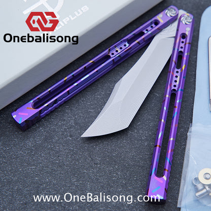 Baliplus Medusa Clone Balisong TC4 Titanium Alloy Handle VG10 Stainless Steel Blade Bushing