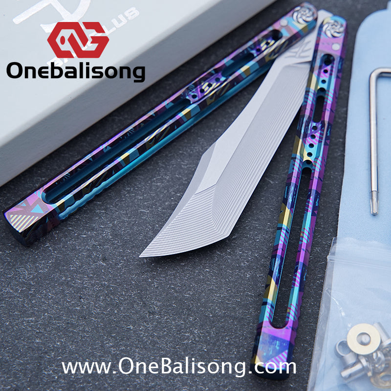 Baliplus Medusa Clone Balisong TC4 Titanium Alloy Handle VG10 Stainless Steel Blade Bushing