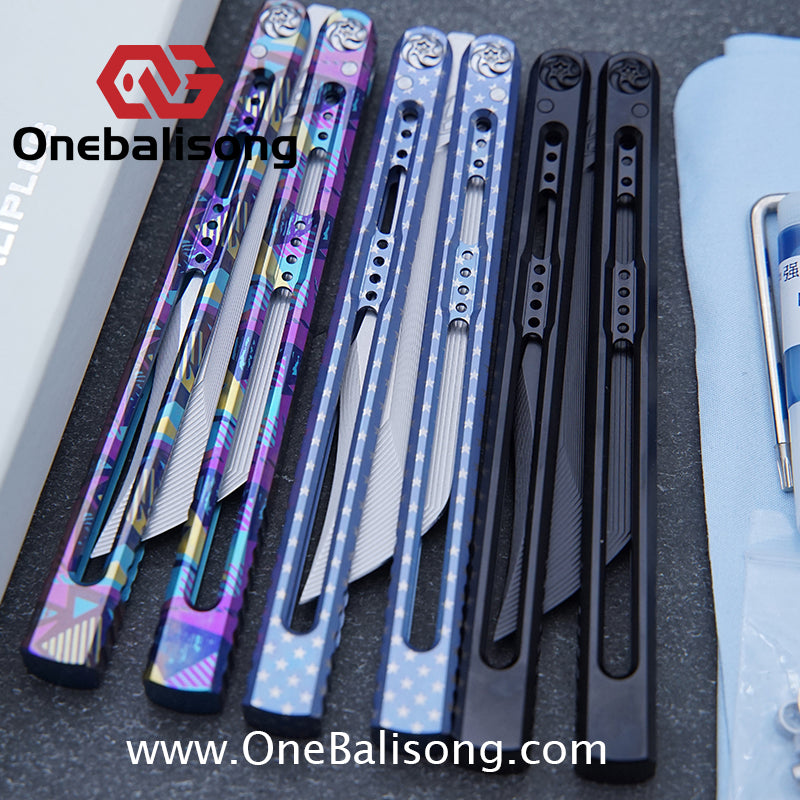 Baliplus Medusa Clone Balisong TC4 Titanium Alloy Handle VG10 Stainless Steel Blade Bushing
