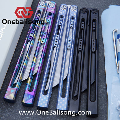 Baliplus Medusa Clone Balisong TC4 Titanium Alloy Handle VG10 Stainless Steel Blade Bushing
