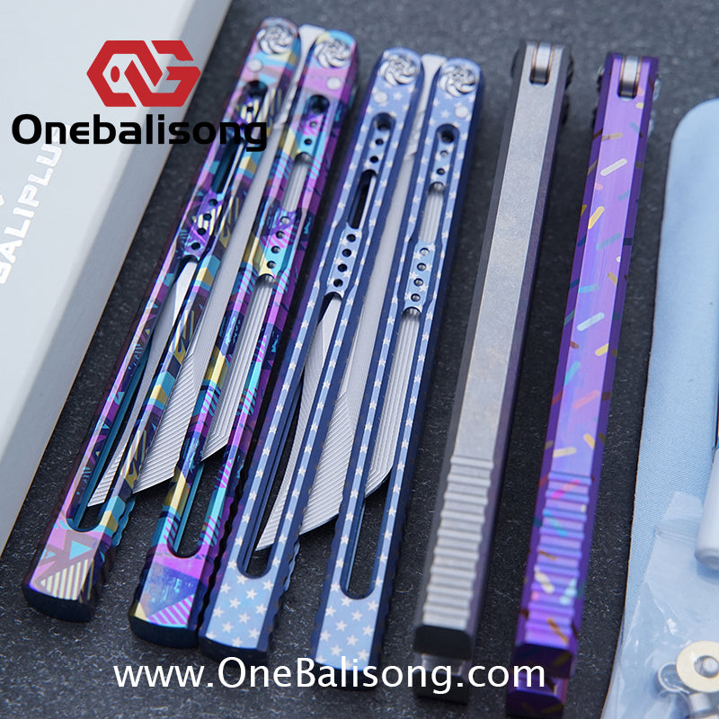 Baliplus Medusa Clone Balisong TC4 Titanium Alloy Handle VG10 Stainless Steel Blade Bushing