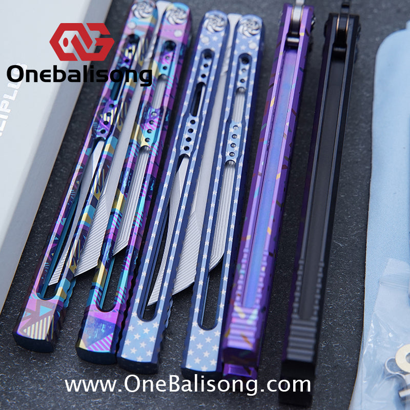 Baliplus Medusa Clone Balisong TC4 Titanium Alloy Handle VG10 Stainless Steel Blade Bushing
