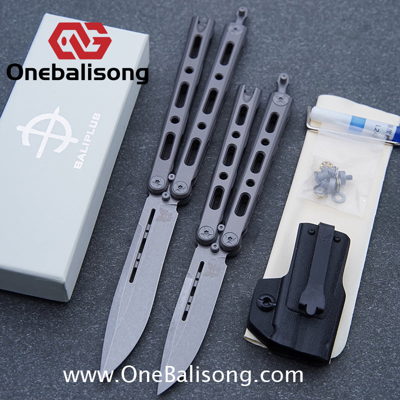 Baliplus BM85/BM82 Balisong Clone Titanium Alloy Handle VG-10 Stainless Steel Blade Double Sided KVT Structure
